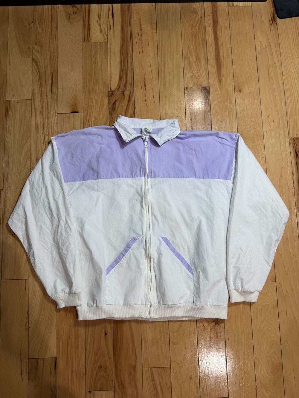 Vintage 90s Color Block Arizona Cactus Graphic Windbreaker Zip-Up Jacket